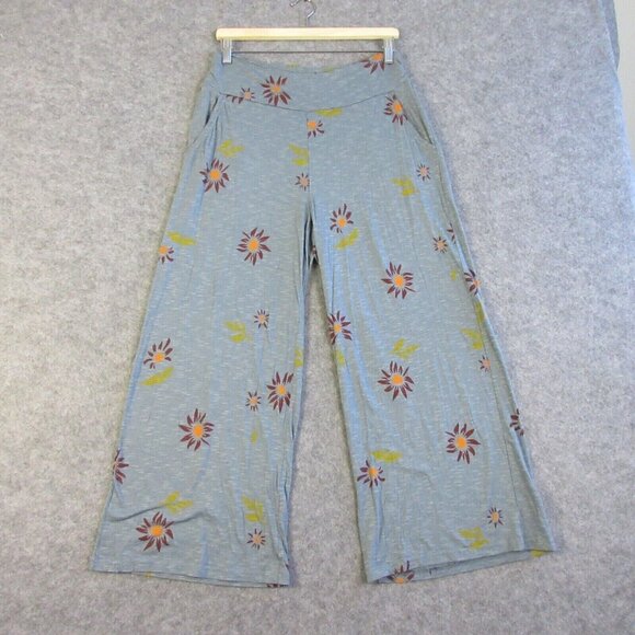 Toad&Co Pants - Toad & Co Womens Chaka Wide Leg Pant M Blue Floral Pull On Casual Tencel 264